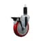Service Caster 5'' Red Poly Swivel 1-1/4'' Expanding Stem Caster with Brake SCC-EX20S514-PPUB-RED-PLB-114 - alternate 1